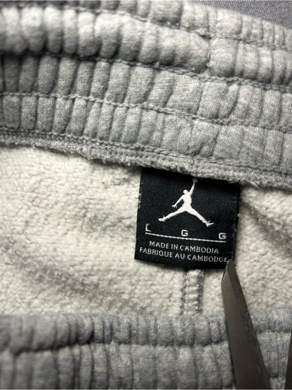 Jordan Gray Fleece Wide-Leg Sweatpants with Black Jumpman